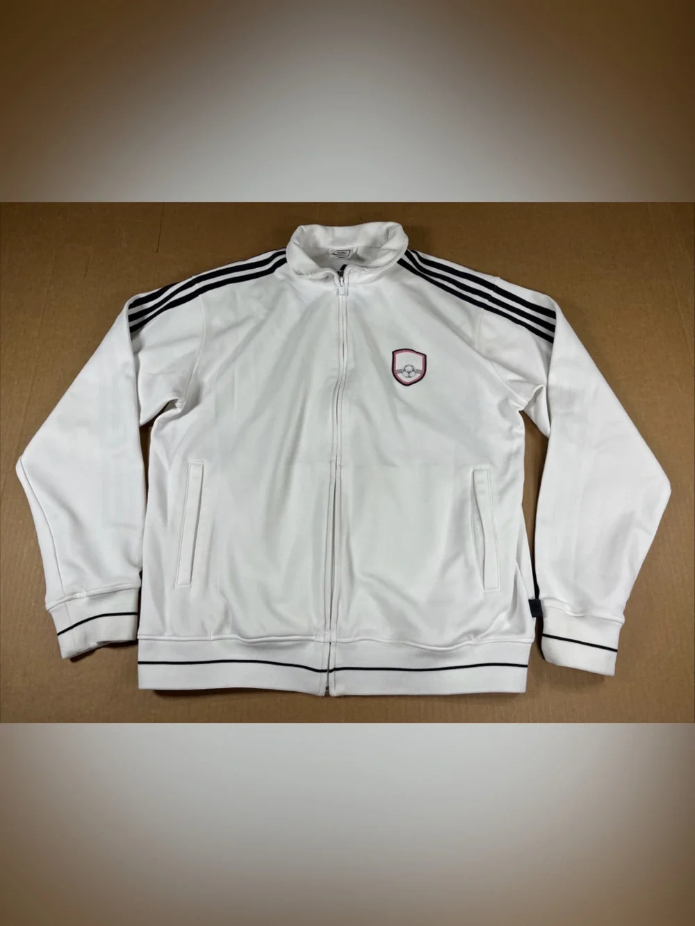 VTG Adidas 2006 FIFA World Cup Germany Koln Track Jacket Mens L White Zip Soccer